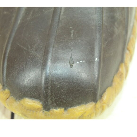 Vintage LL Bean Brown Leather Lace Up Unlined Mid Calf Hunting Duck Boots Size 8 - Picture 10 of 11